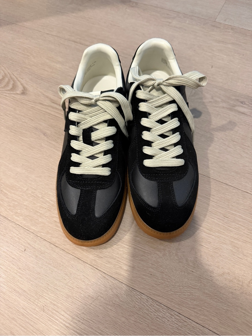 Steve Madden Black Suede & Leather Sneakers with Gum Sole